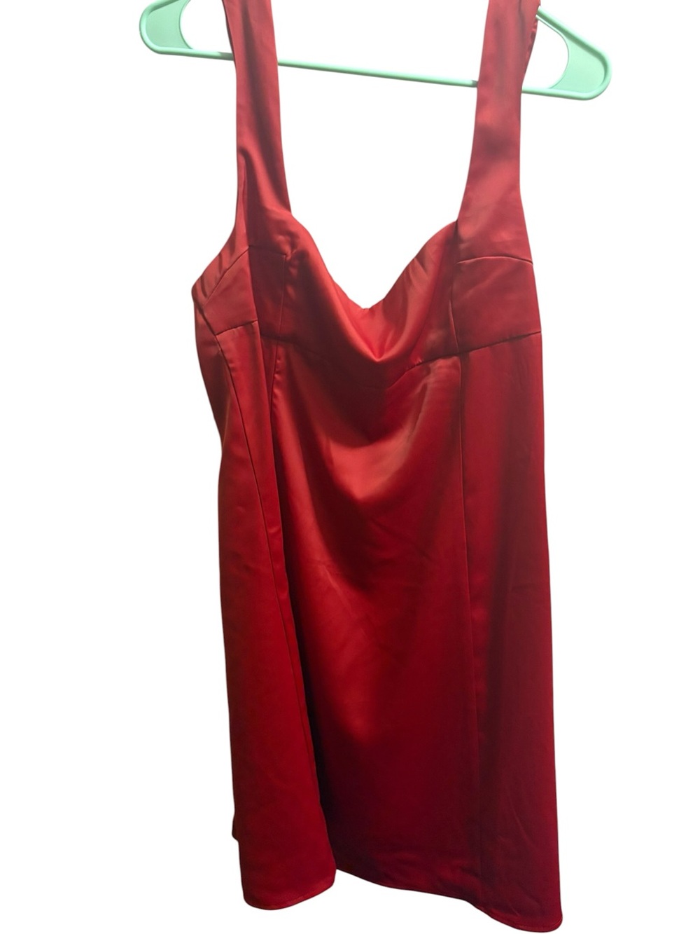 Altard state Red Satin Cowl Neck Mini Dress
